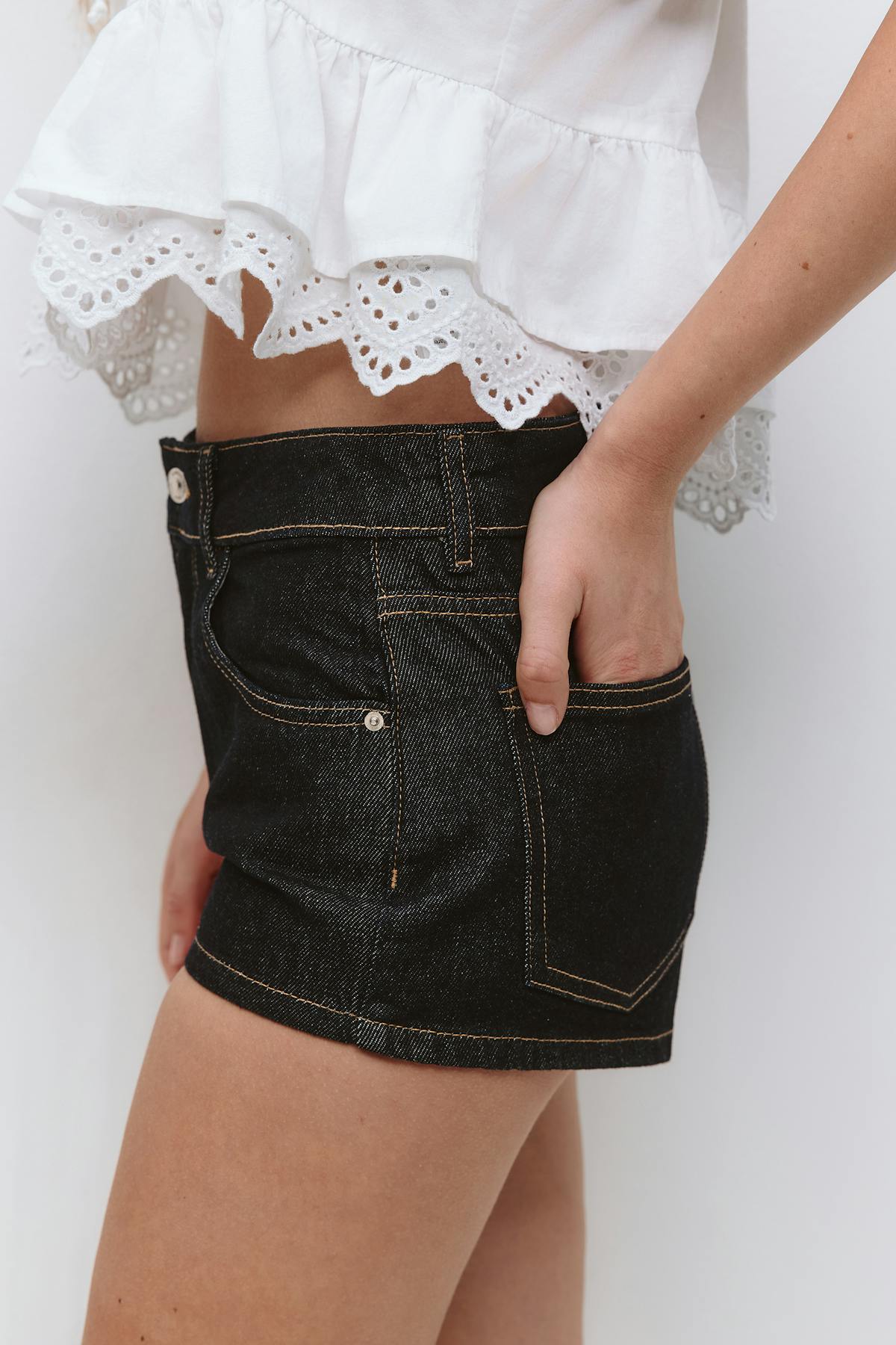 Micro denim shorts - Rinse