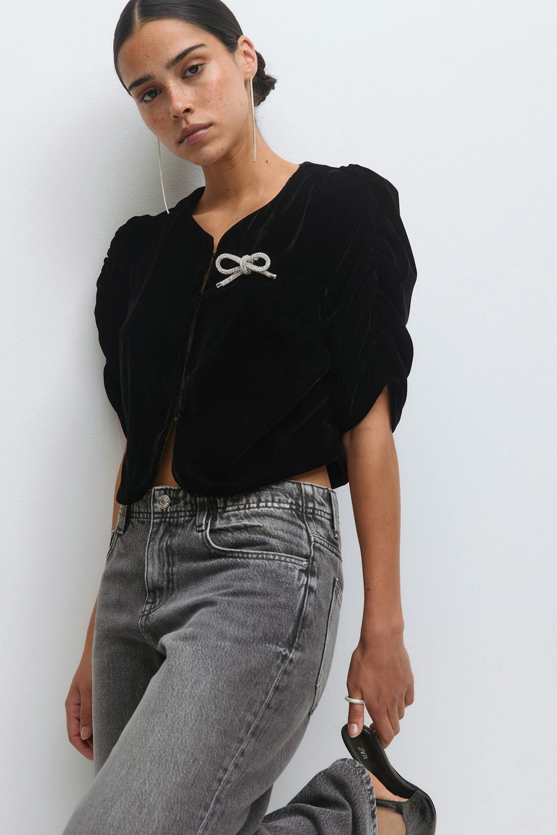 Velour top - Noir