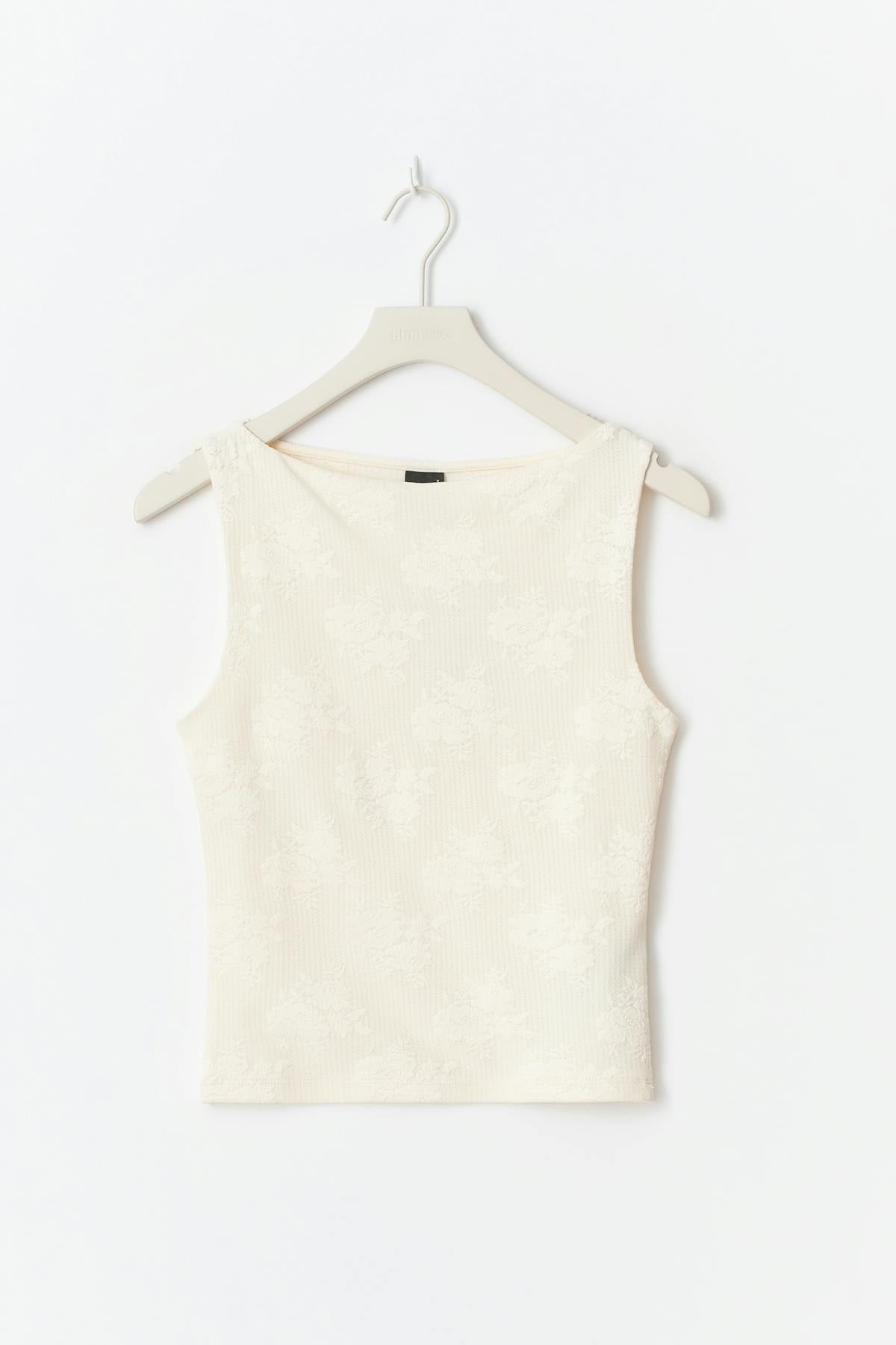 Jacquard tank - Crème
