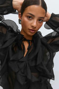 frill blouse - Noir