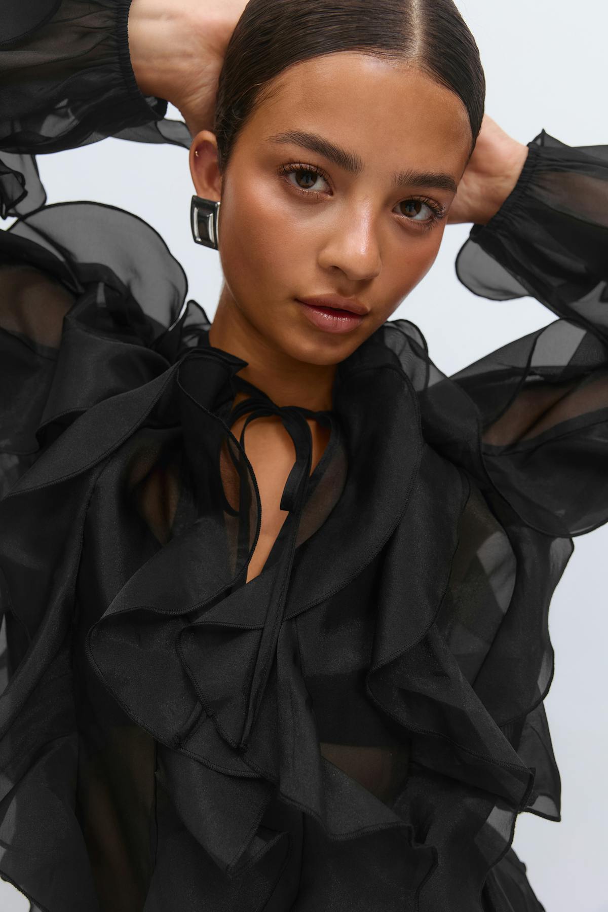 frill blouse - Noir