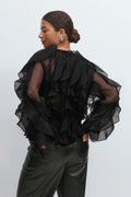 frill blouse - Noir