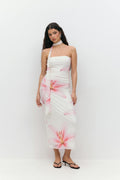 Midi scarf dress - Flower aop