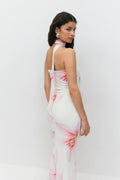 Midi scarf dress - Flower aop