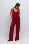 Satin loungewear trousers - Rouge foncé