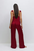 Satin loungewear trousers - Rouge foncé