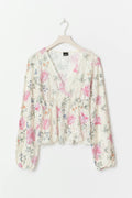 Lace long sleeve top - Flower aop