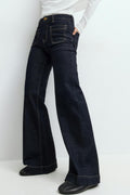 Front pocket flare jeans - Sable clair