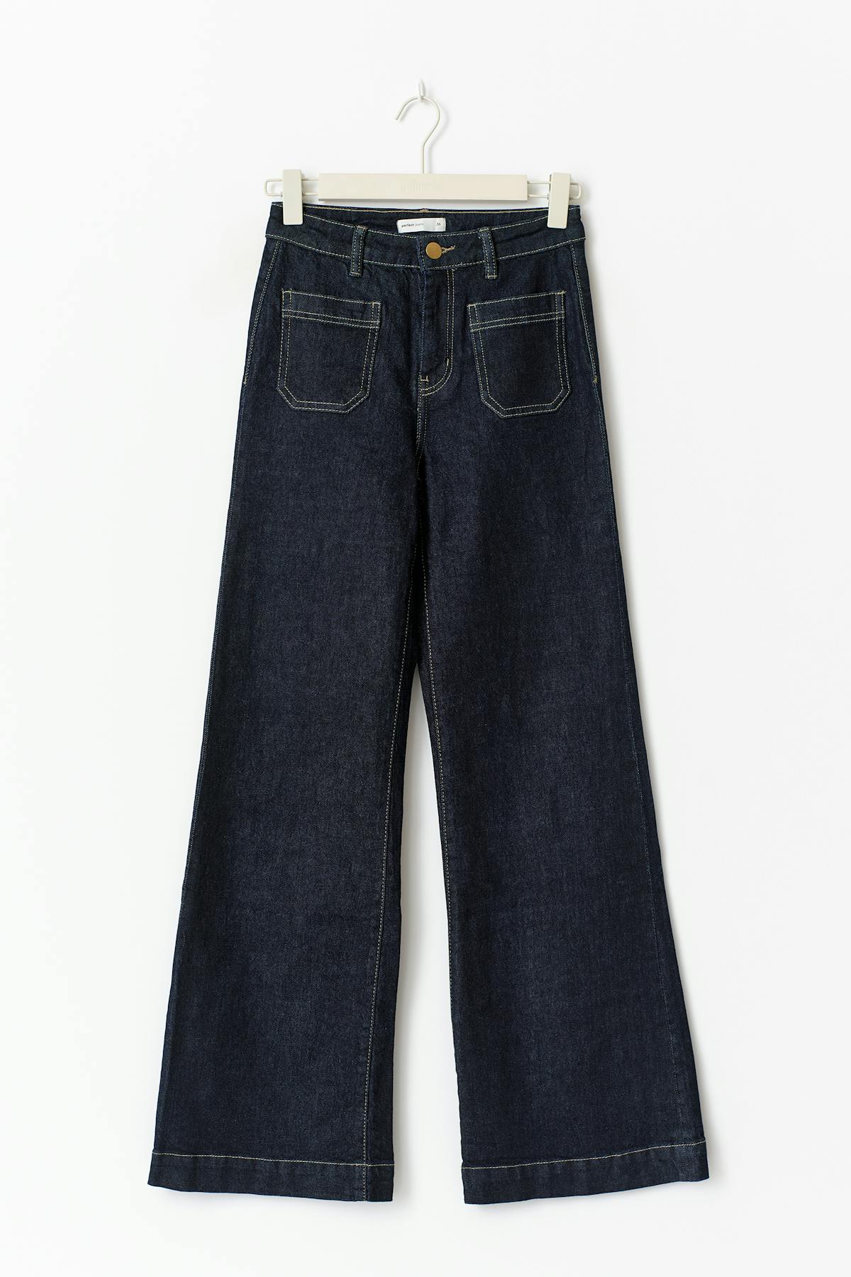 Front pocket flare jeans - Bleu