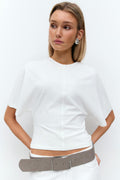 Sculpture seam detail top - Blanc cassé