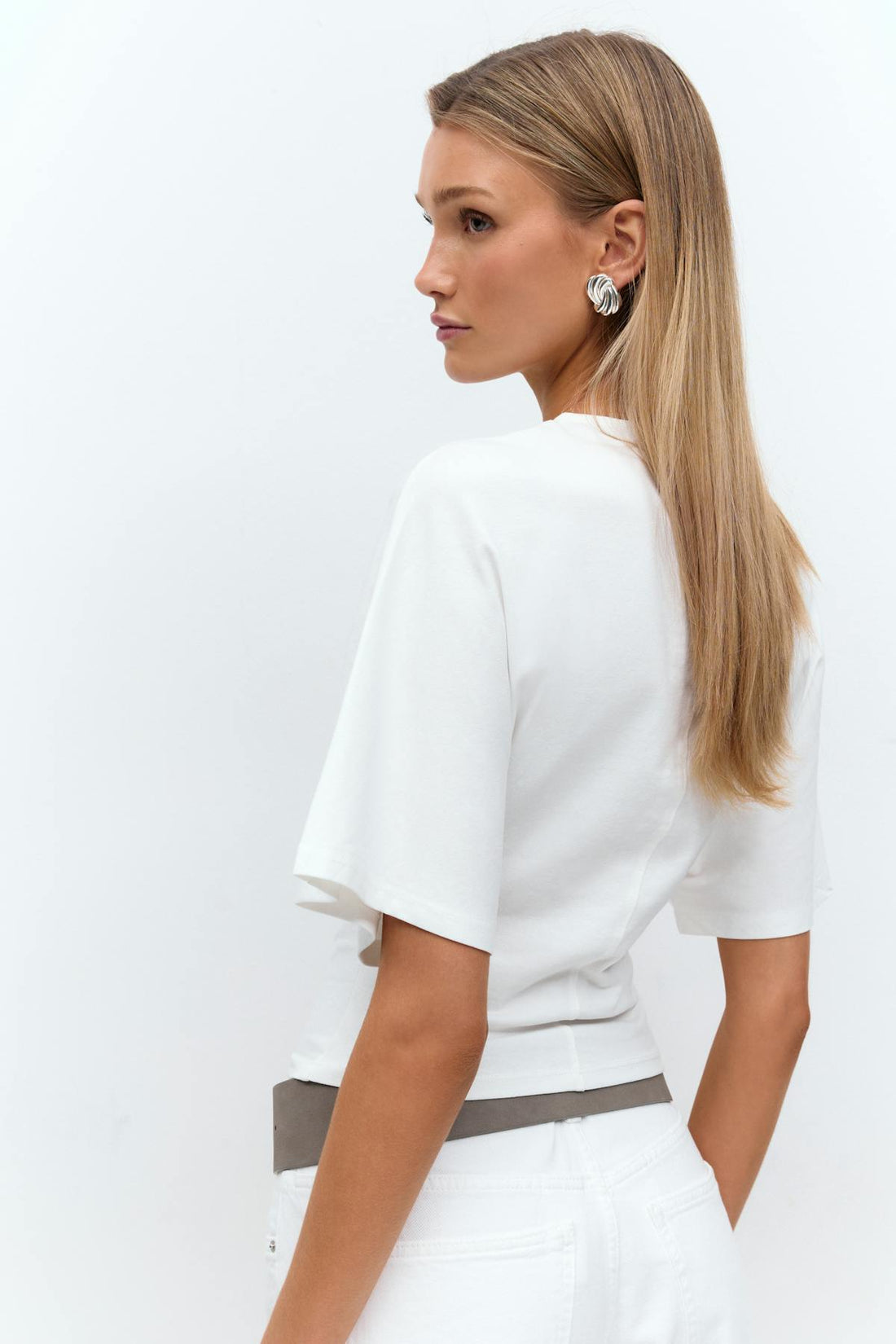 Sculpture seam detail top - Blanc cassé