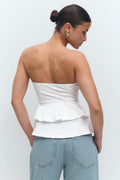 Ruffle top - Blanc cassé