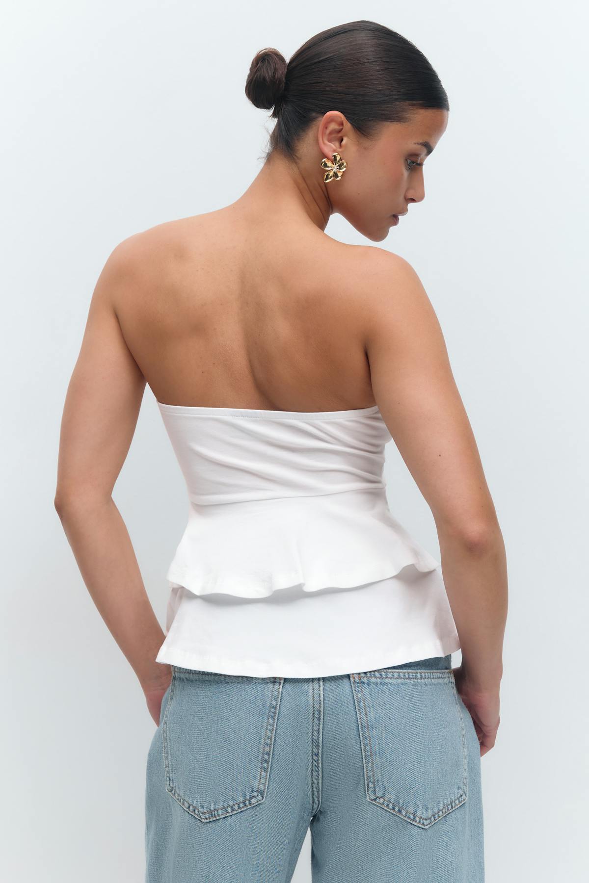 Ruffle top - Blanc cassé