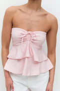 Ruffle top - Blanc cassé