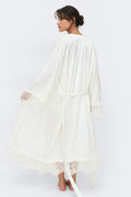 Satin loungewear robe - Gardenia