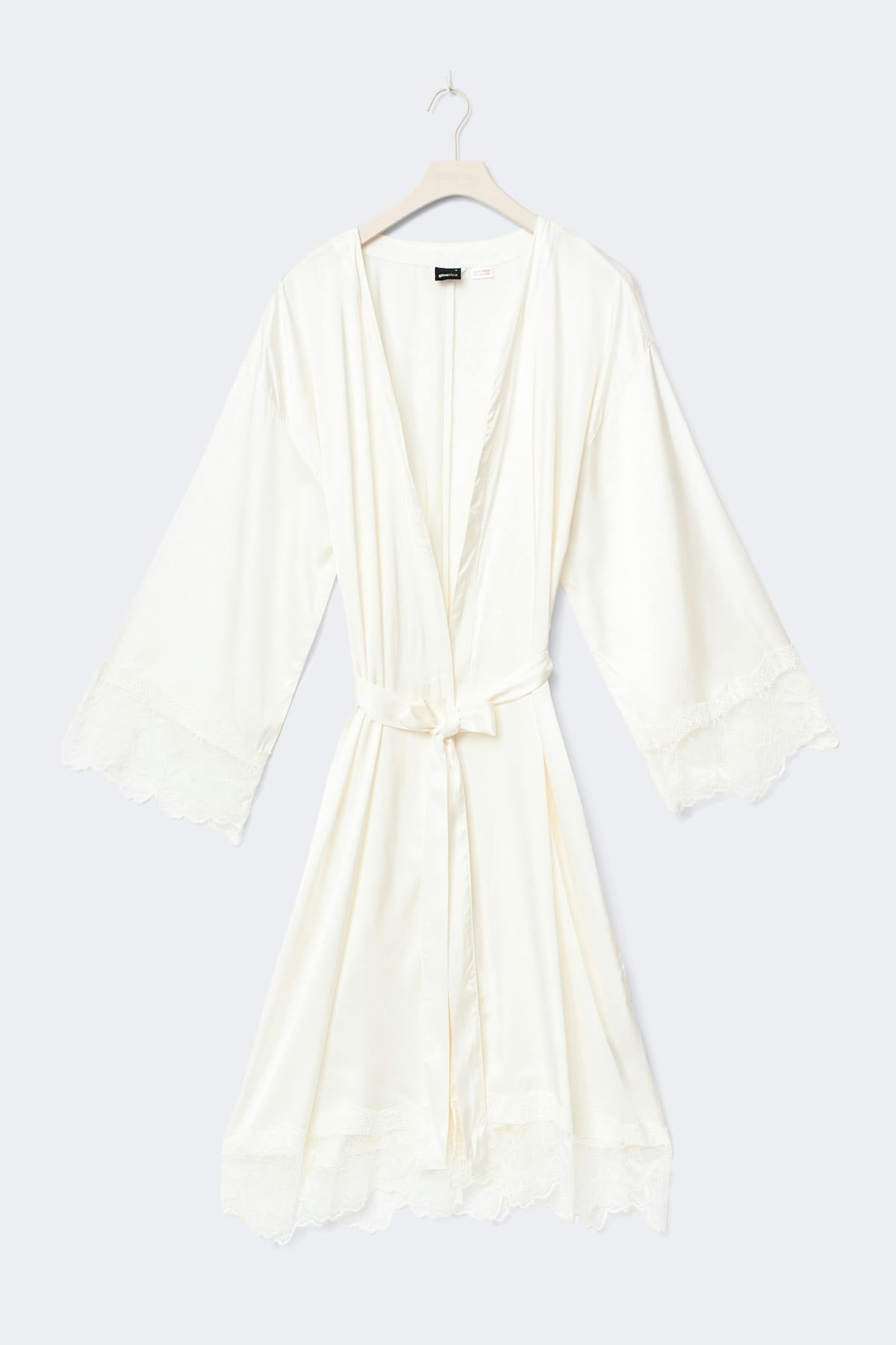 Satin loungewear robe - Bleached mauve