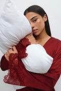 Satin loungewear robe - Rouge foncé