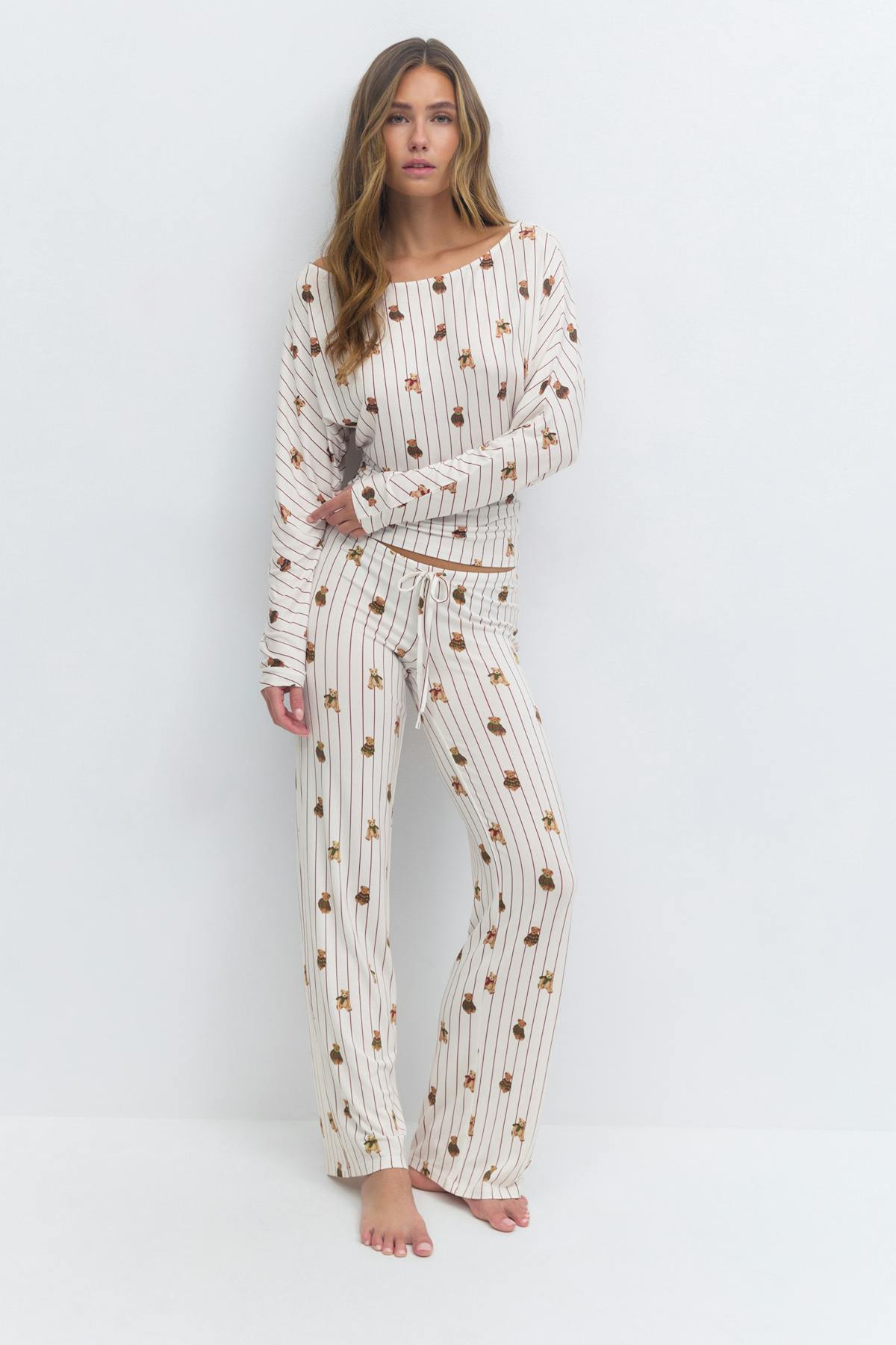 Low waist loungewear trousers - Chocolate plum