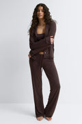 Low waist loungewear trousers - Chocolate plum