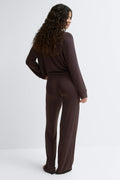 Low waist loungewear trousers - Chocolate plum