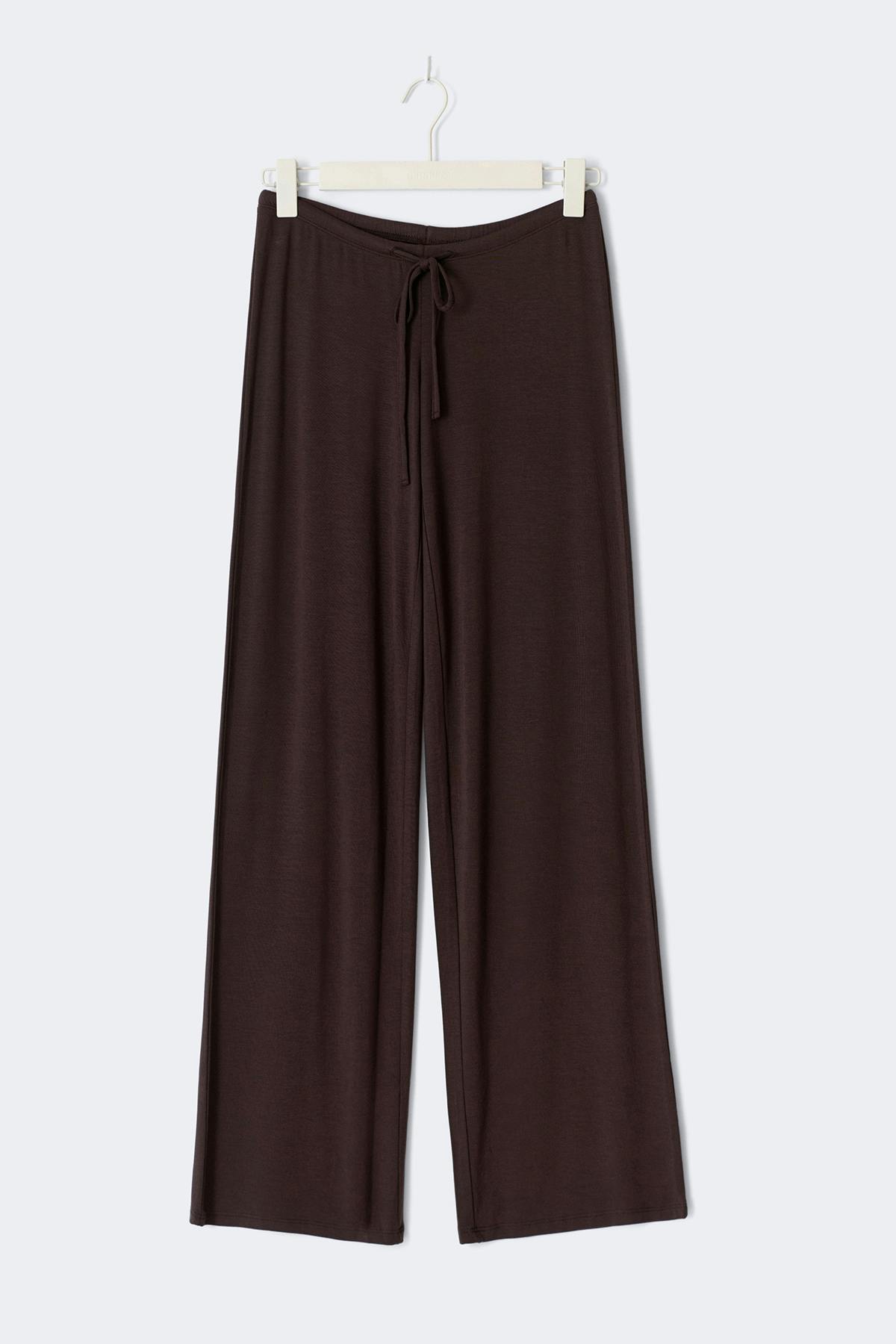 Low waist loungewear trousers - Chocolate plum