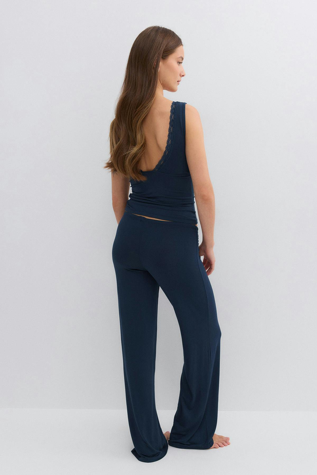 Low waist loungewear trousers - White/stripe