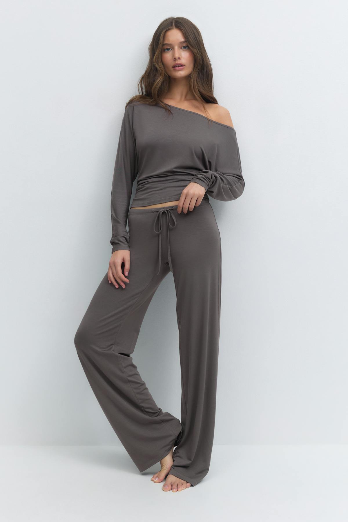 Low waist loungewear trousers - Teddy bear aop