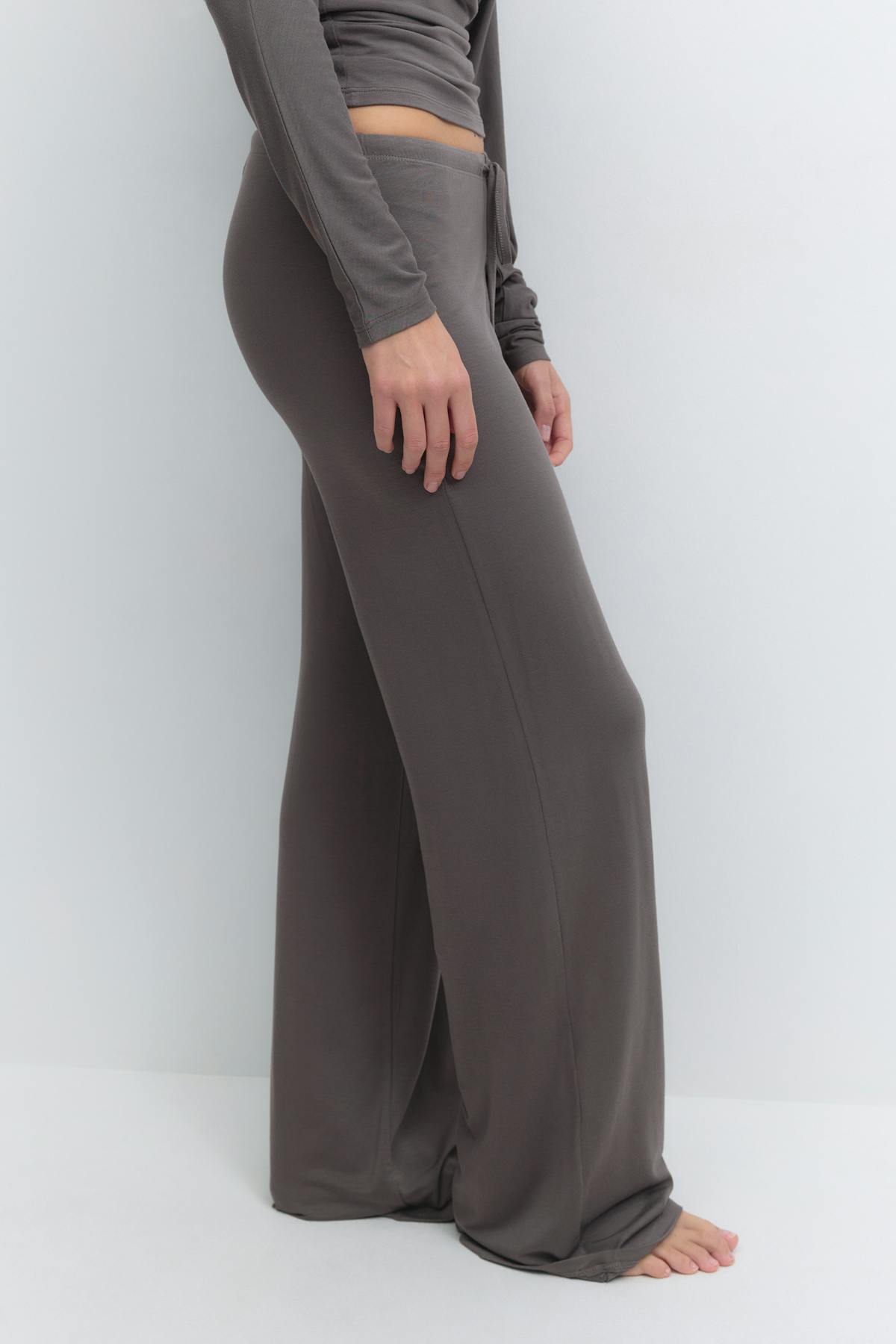 Low waist loungewear trousers - Stone