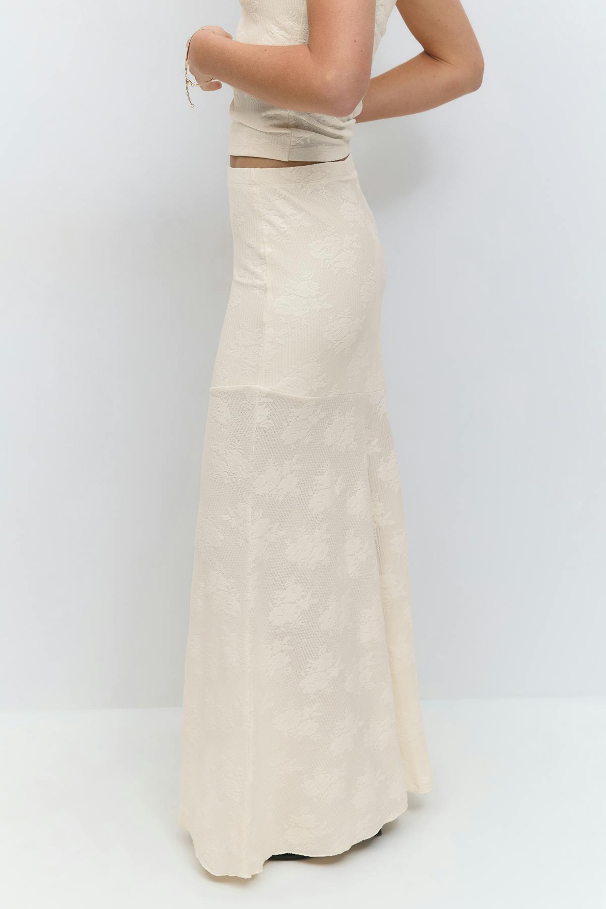 Jacquard skirt - Crème