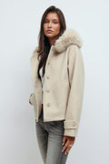 Y fur felt jacket - Beige