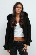 Y fur felt jacket - Noir