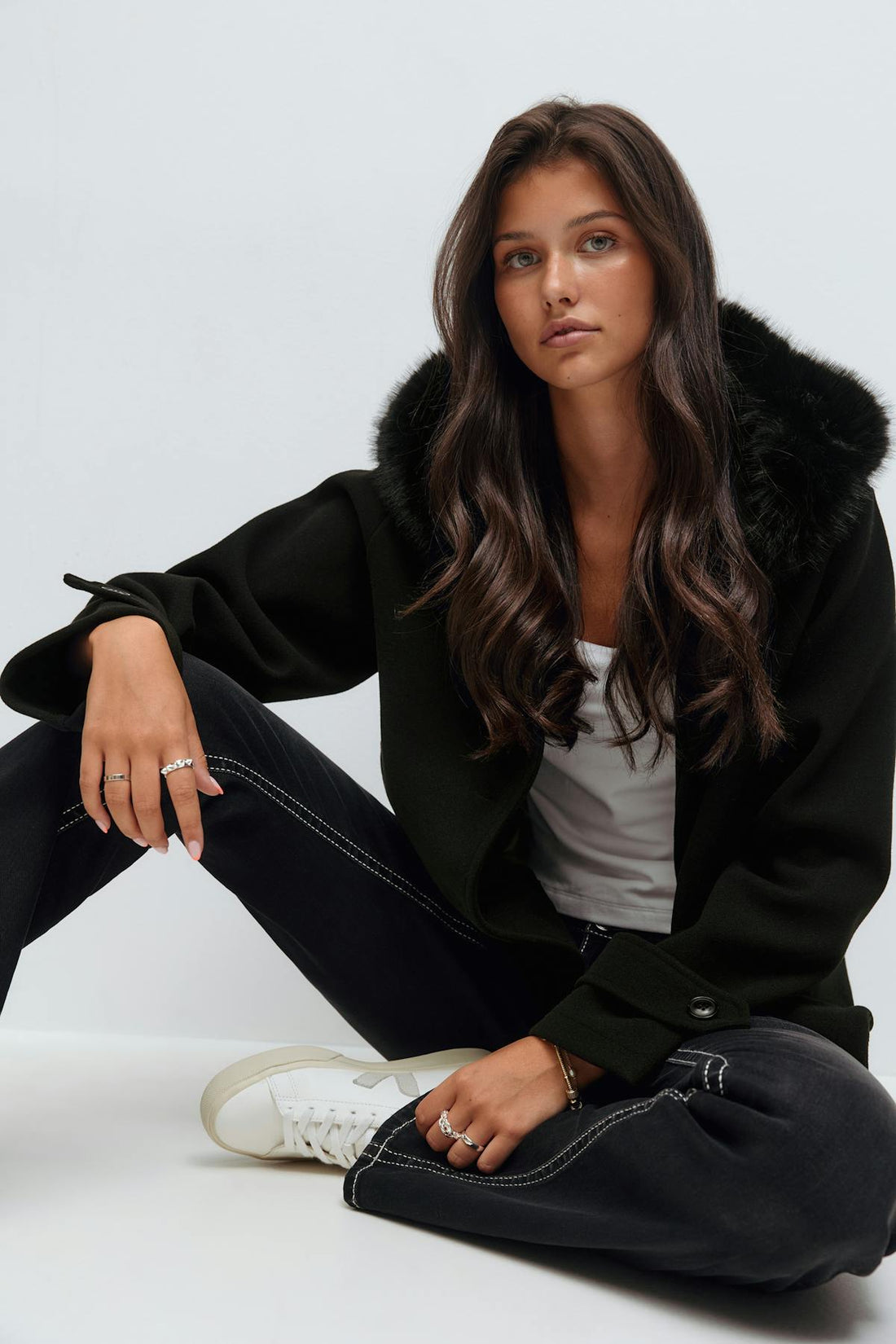 Y fur felt jacket - Noir