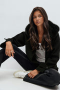 Y fur felt jacket - Noir