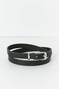 Square buckel hip belt - Black/silver