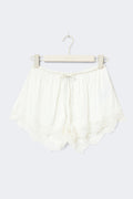 Satin loungewear shorts - Gardenia