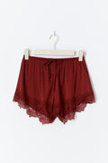 Satin loungewear shorts - Rouge foncé
