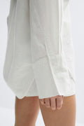 Oversized linen blend shirt - Blanc