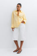 Oversized linen blend shirt - Golden haze