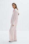 Oversized linen blend shirt - Blanc