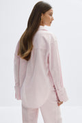 Oversized linen blend shirt - Lilas clair