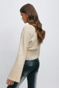 Y shaped knitted sweater - Oat melange