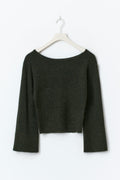 Y shaped knitted sweater - Vert foncé
