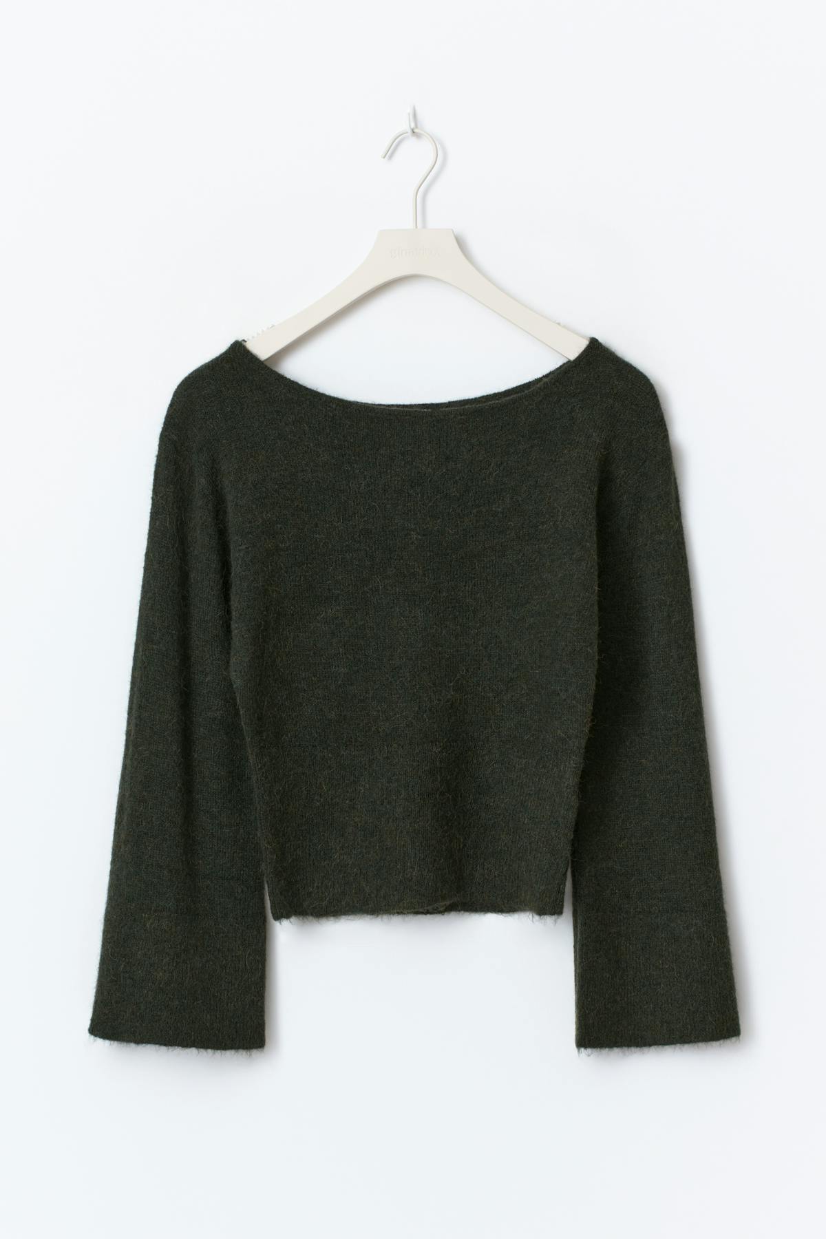 Y shaped knitted sweater - Vert foncé