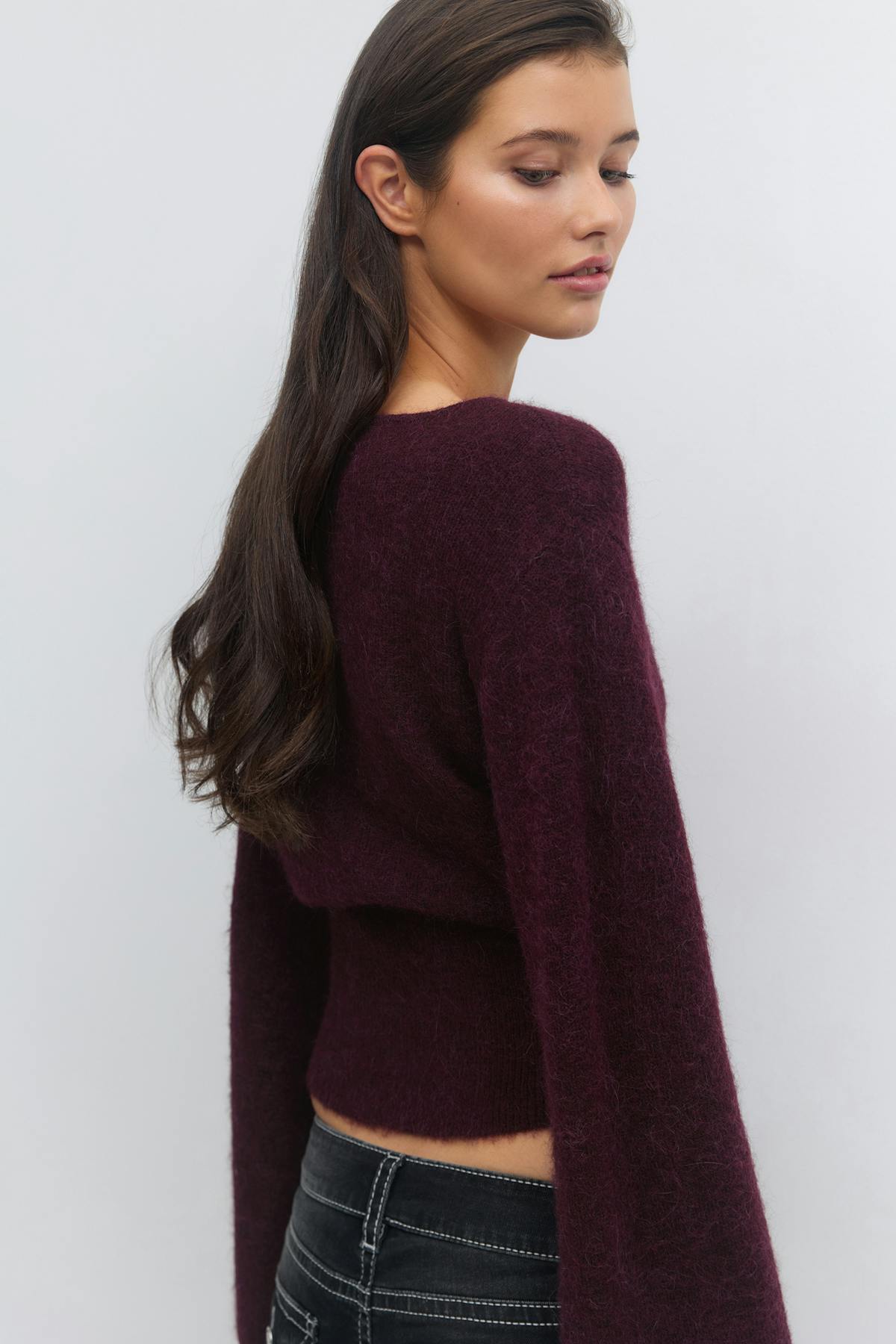 14+ shaped knitted sweater - Soft pink