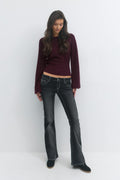 14+ shaped knitted sweater - Soft pink