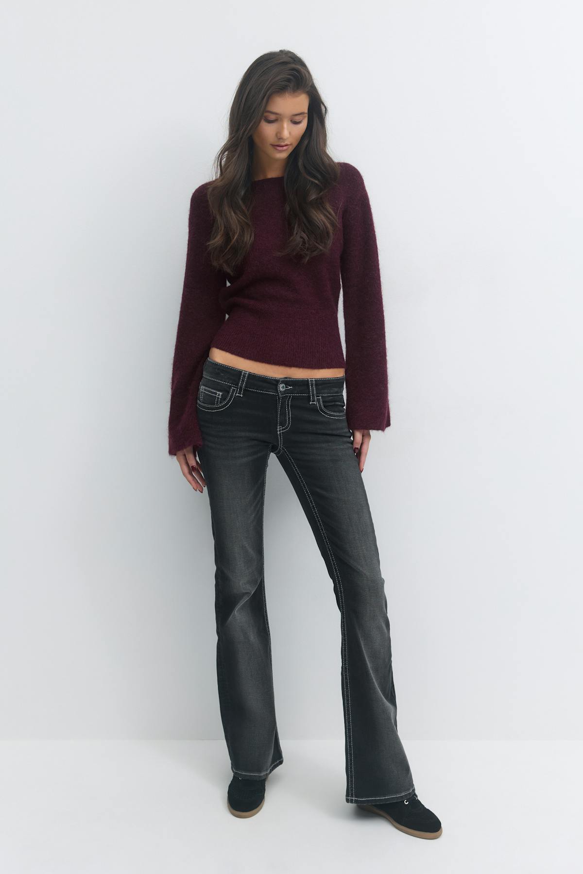 14+ shaped knitted sweater - Soft pink
