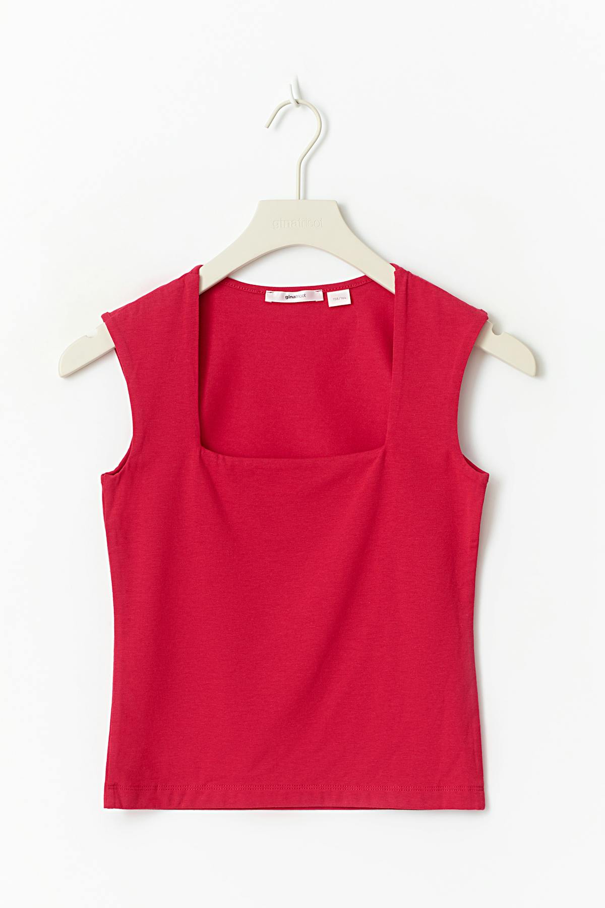 Y square neck top - Lipstick red