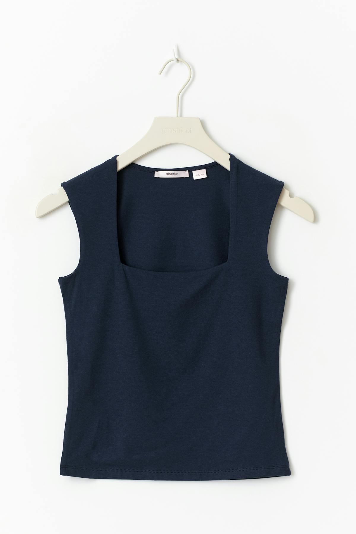 Y square neck top - Navy blazer