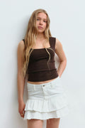 Y square neck top - Java