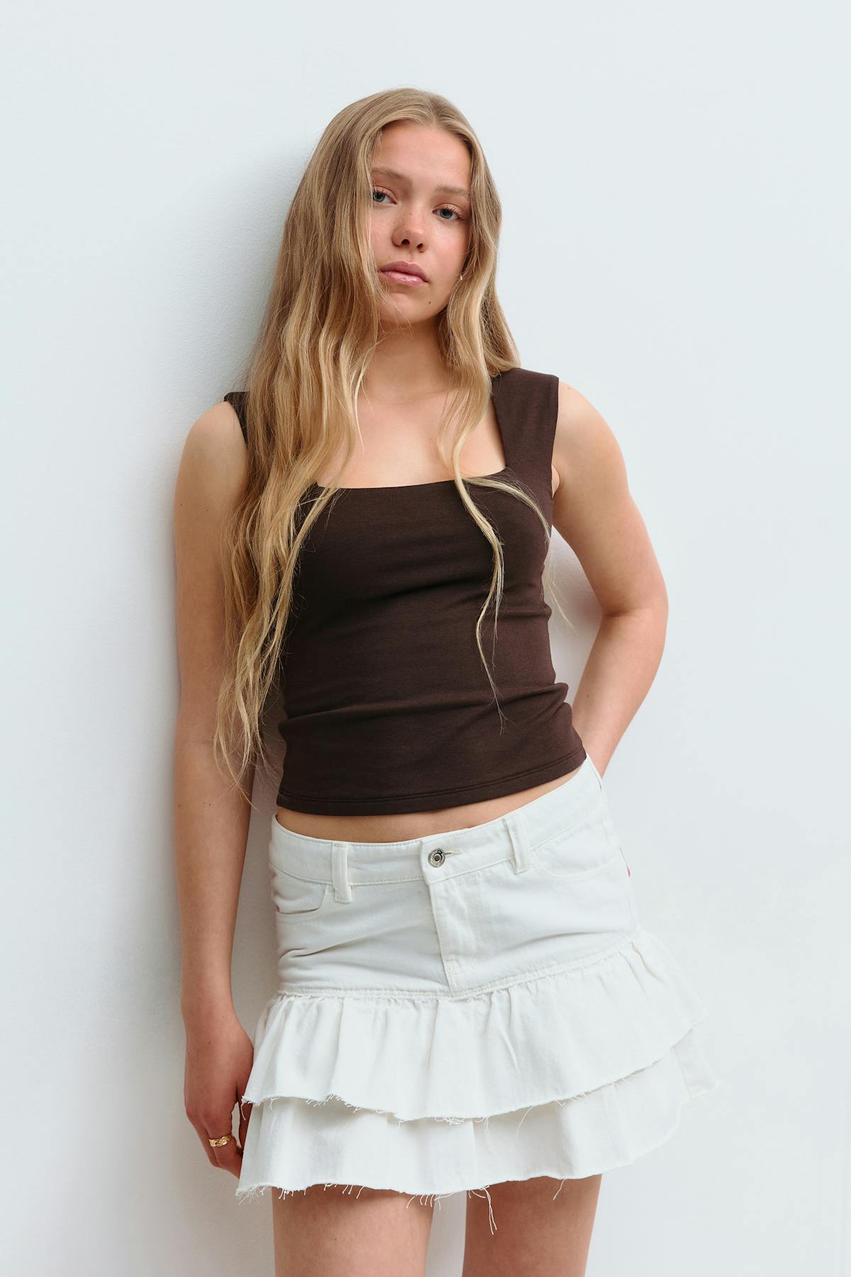 Y square neck top - Java